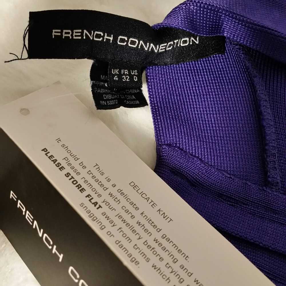 French Connection,dress New w/Tag Purple sz 0 - Picture 11 of 13